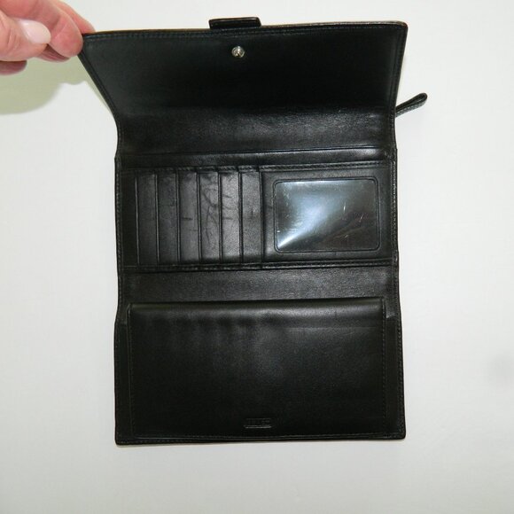 VTG. Y2K Coach Mini Sig. C's Checkbook Wallet Black Gray Canvas Leather MINT - Picture 4 of 8